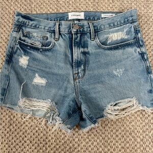 Frame Le Bardot denim shorts high rise , Size 27, EUC